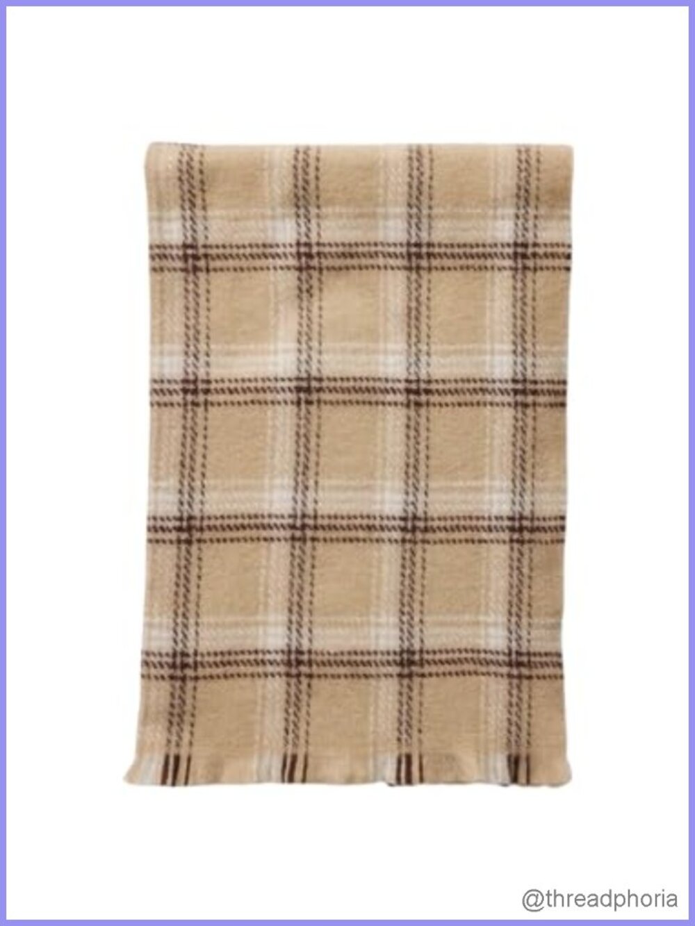 Cozy Plaid Scarf Lightweight Medium Stretch Machine Wash One Size